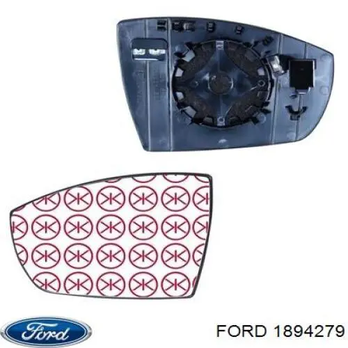 Elemento espelhado do espelho de retrovisão esquerdo para Ford Kuga (CBS)