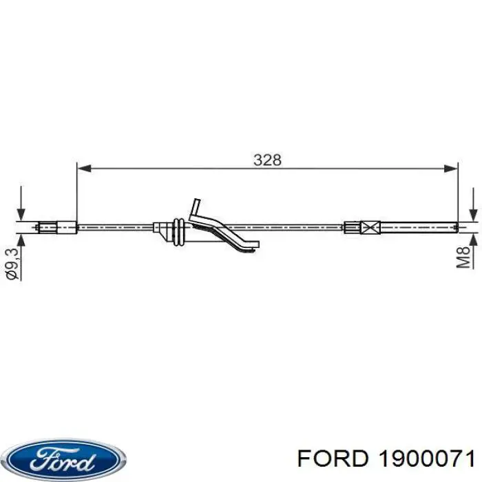 Передний трос ручника 1900071 Ford