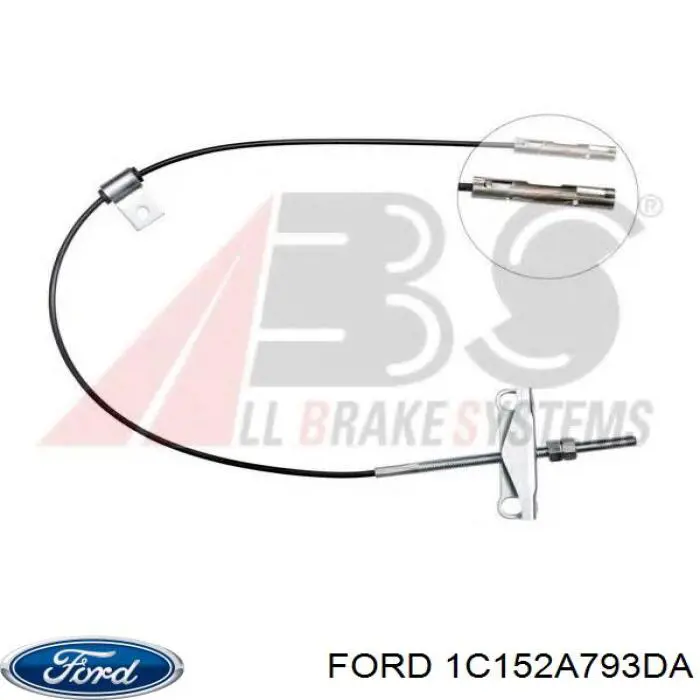 Купить 1C152A793DA Ford Трос ручного тормоза промежуточный
