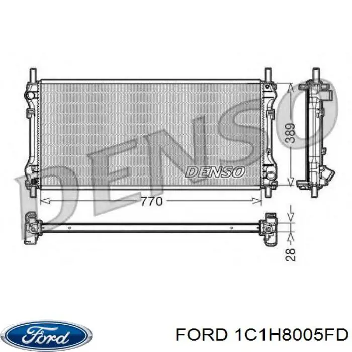 Купить 1C1H8005FD Ford Радиатор водяной
