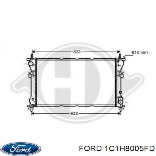 Радиатор охлаждения двигателя Ford 1C1H8005FD цена, от 68.12 USD