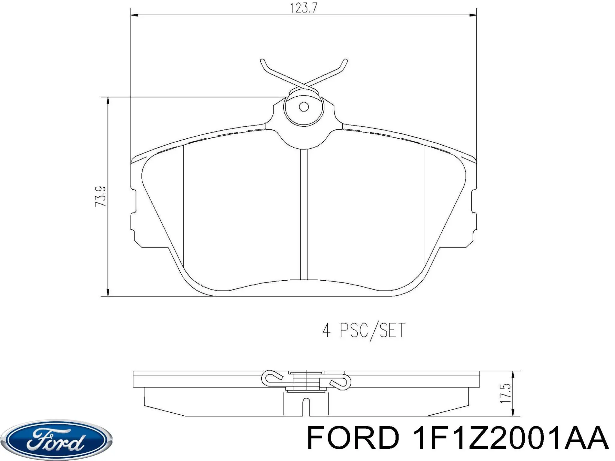 Купить 1F1Z2001AA Ford Колодки тормозные