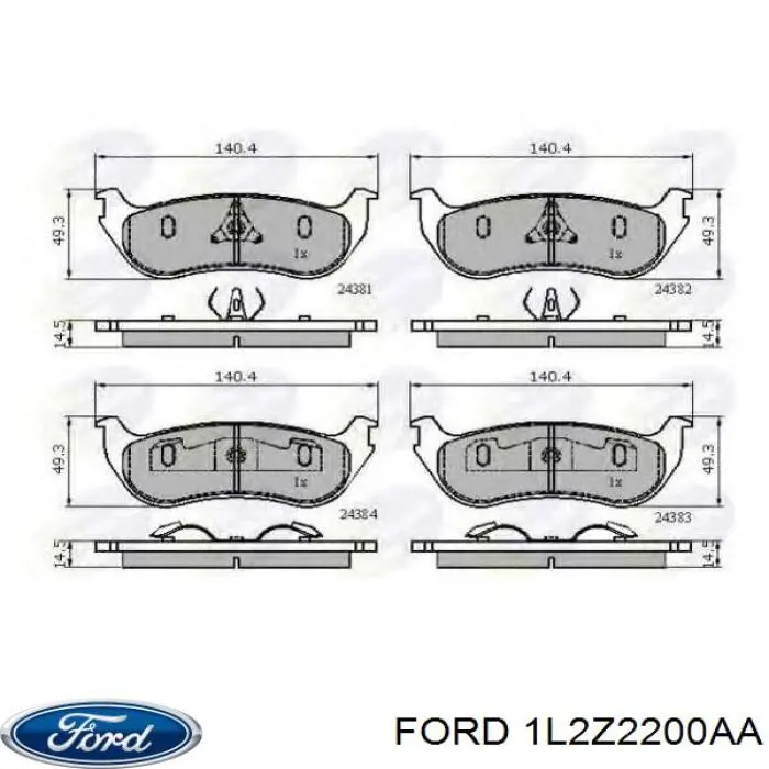 1L2Z2200AA Ford Колодки тормозные дисковые комплект
