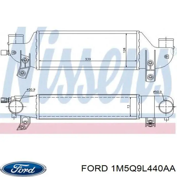 1M5Q9L440AA Ford radiador de intercooler