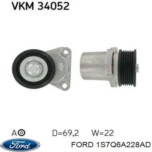 Роликовий модуль натяжителя ремня Ford 1S7Q6A228AD цена, от 31.19 USD