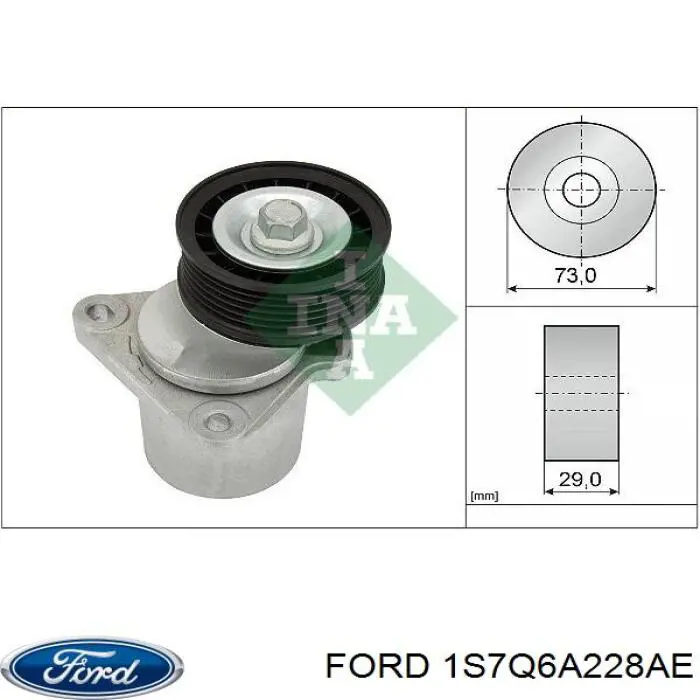 Роликовий модуль натяжителя ремня Ford 1S7Q6A228AE цена, от 28.53 USD