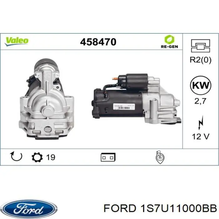 Стартер 1S7U11000BB Ford