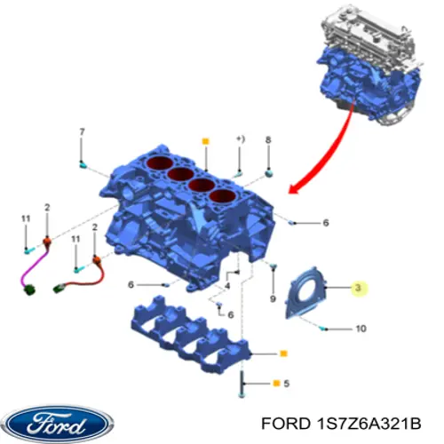 Купить 1S7Z6A321B Ford Сальник коленвала задний