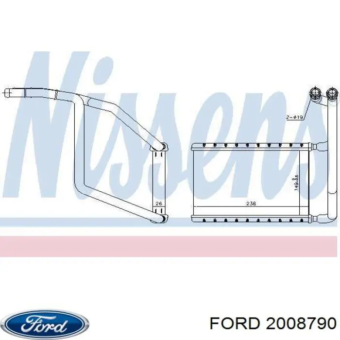 Радиатор печки (отопителя) Ford 2008790