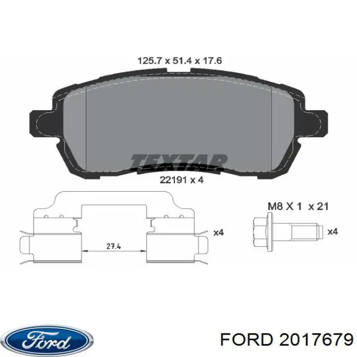 Колодки Ford 2017679 цена, от 40.98 USD
