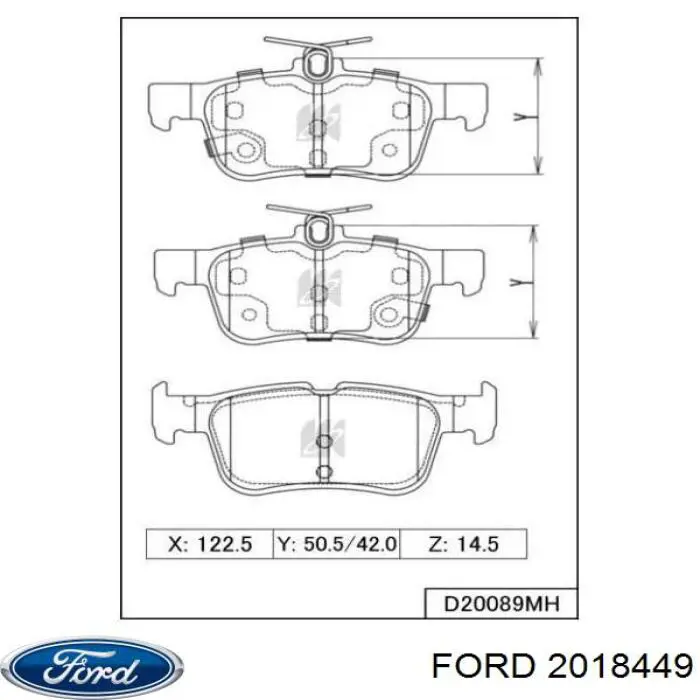 2018449 Ford sapatas do freio traseiras de disco