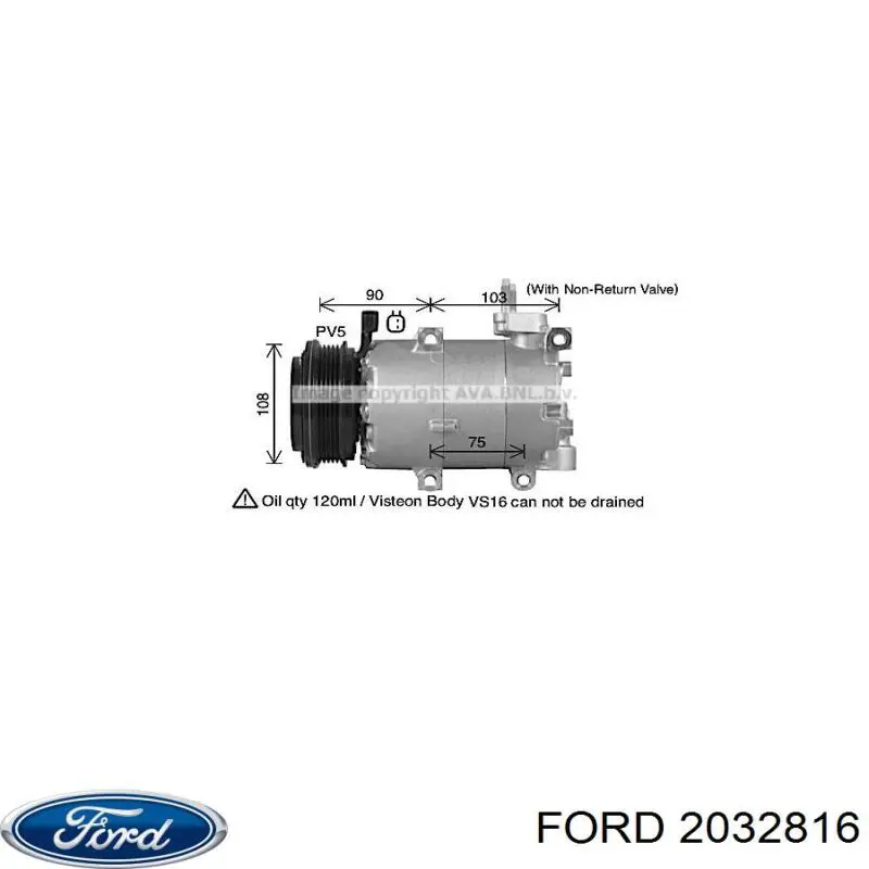 Компрессор кондиционера 2032816 Ford