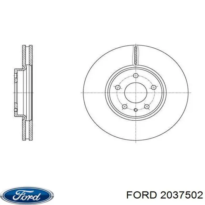 Передние тормозные диски 2037502 Ford