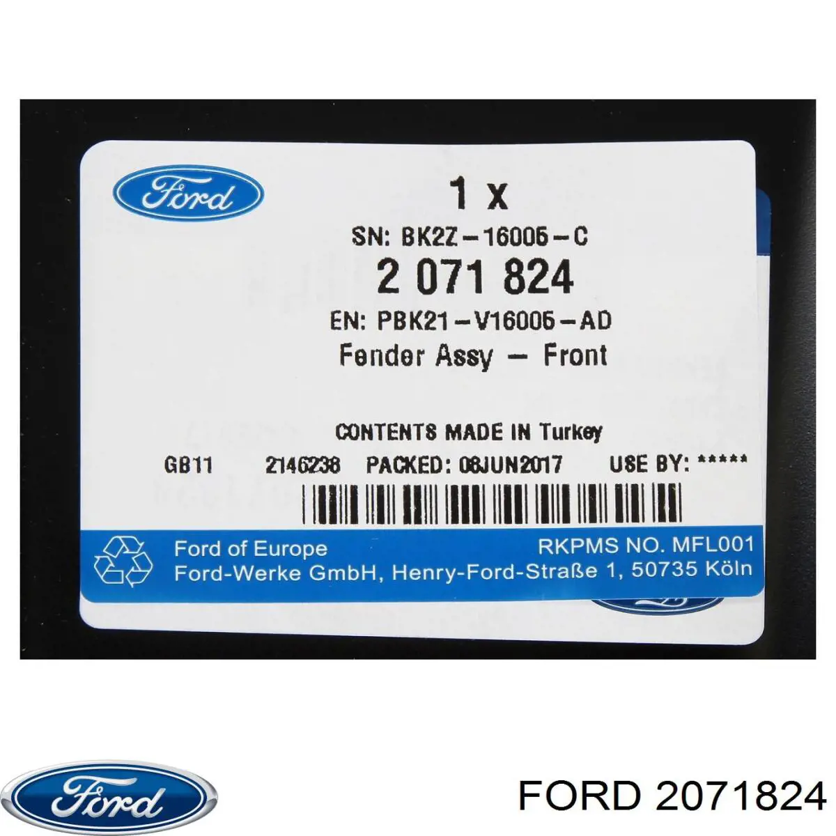 Боковая часть передняя правая Ford 2071824 цена, от 92.00 USD