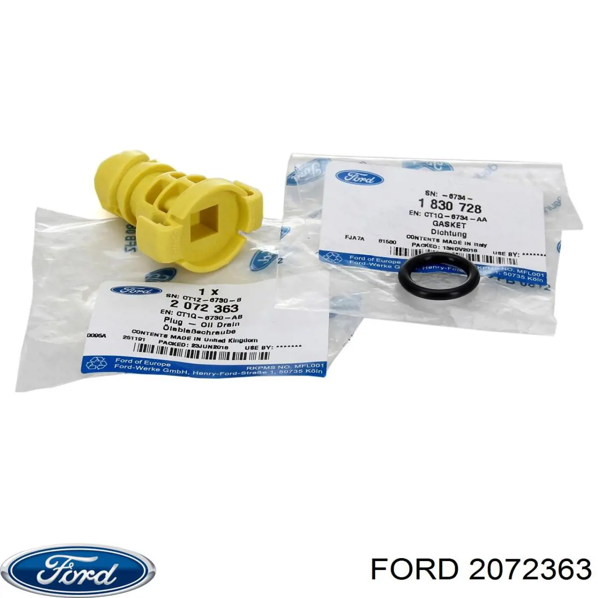 Пробка піддона двигуна 2072363 Ford