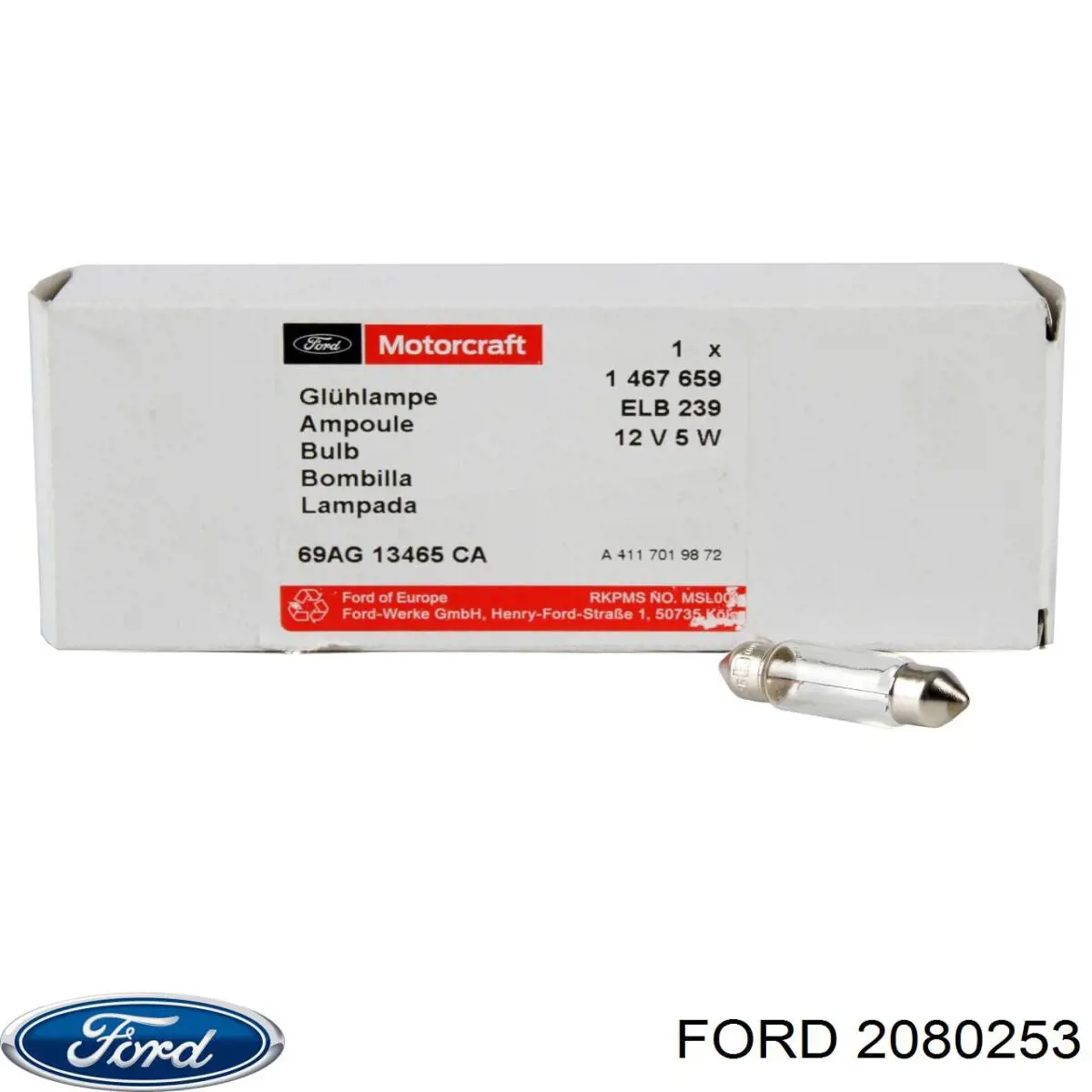 2080253 FORD Bombilla original y equivalente