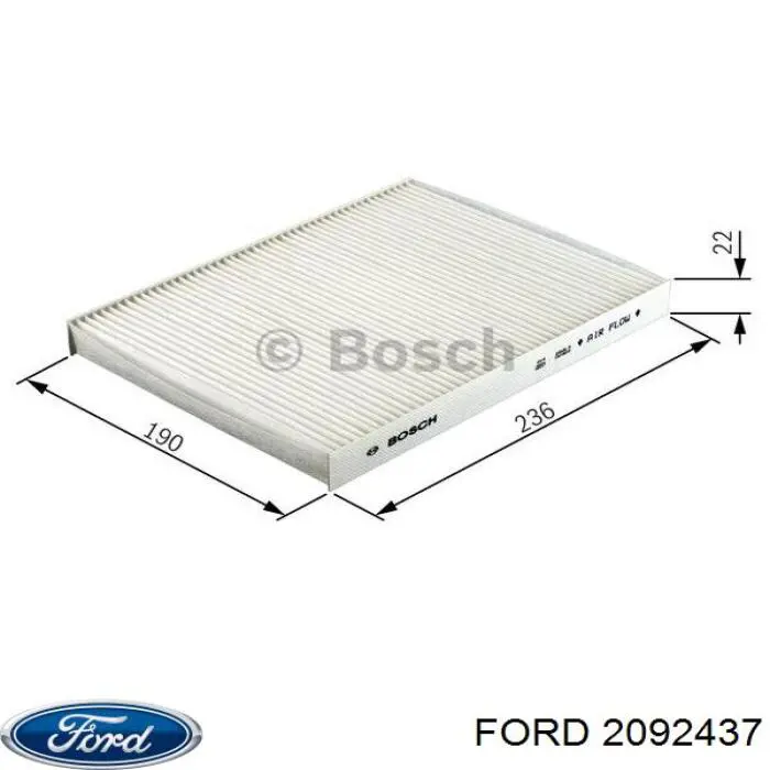 Фильтр воздушный отопителя Ford 2092437 цена, от 19.09 USD