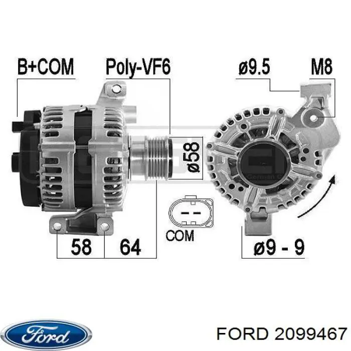 Автомобильный генератор Ford 1799802 цена, от 293.41 USD