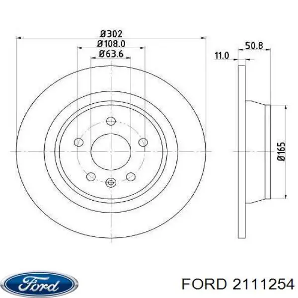 Диск тормозной задний Ford 2111254
