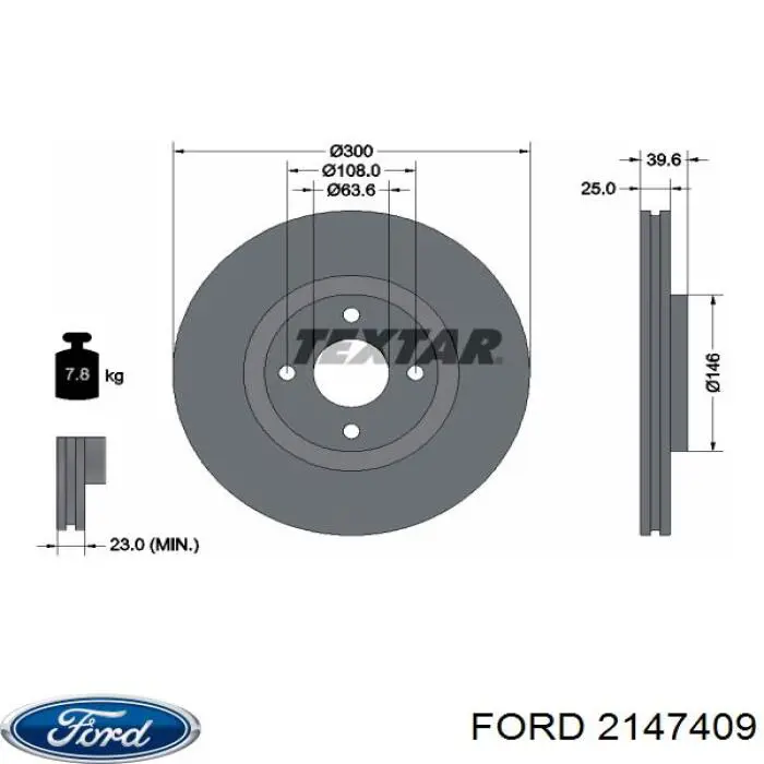 2147409 Ford Диск тормозной передний