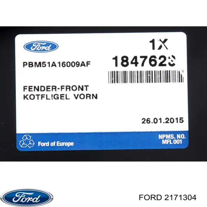 Крыло переднее левое Ford 2171304 цена, от 34.87 USD