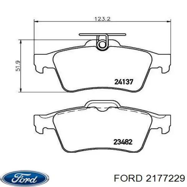 2177229 Ford колодки тормозные задние дисковые