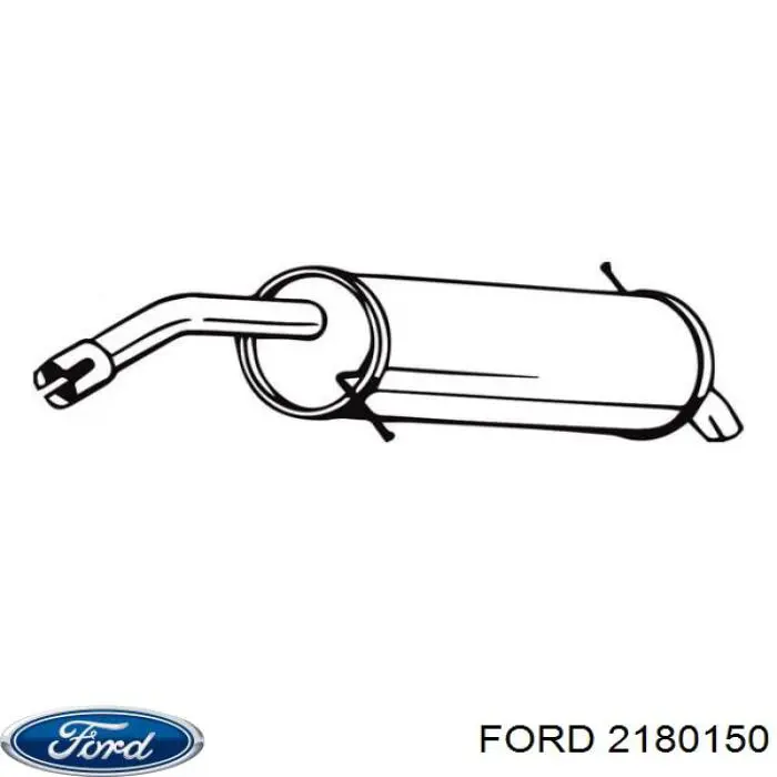 1801943 Ford silenciador, parte traseira