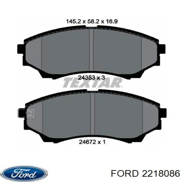Купить 2218086 Ford Колодки тормозные