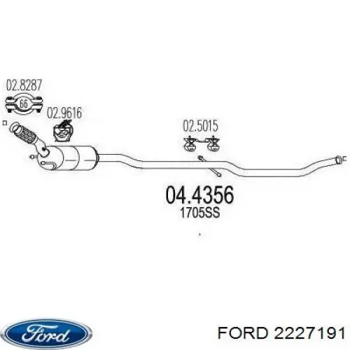 2227191 Ford amortecedor dianteiro esquerdo