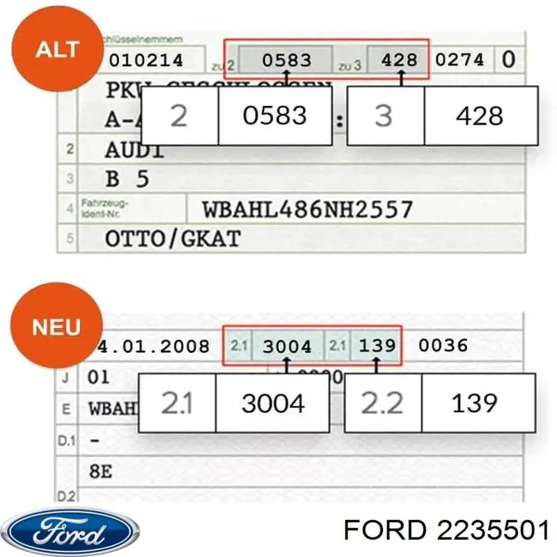 Фара правая 2235501 Ford