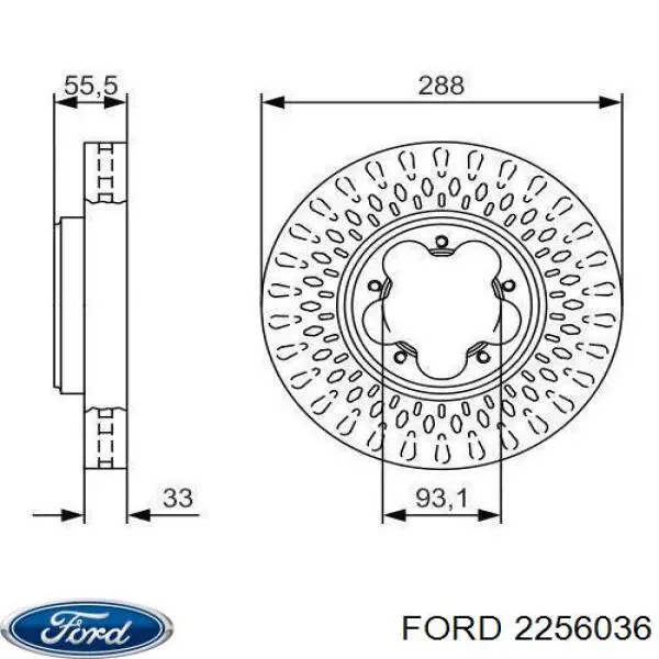 Передние тормозные диски 2256036 Ford
