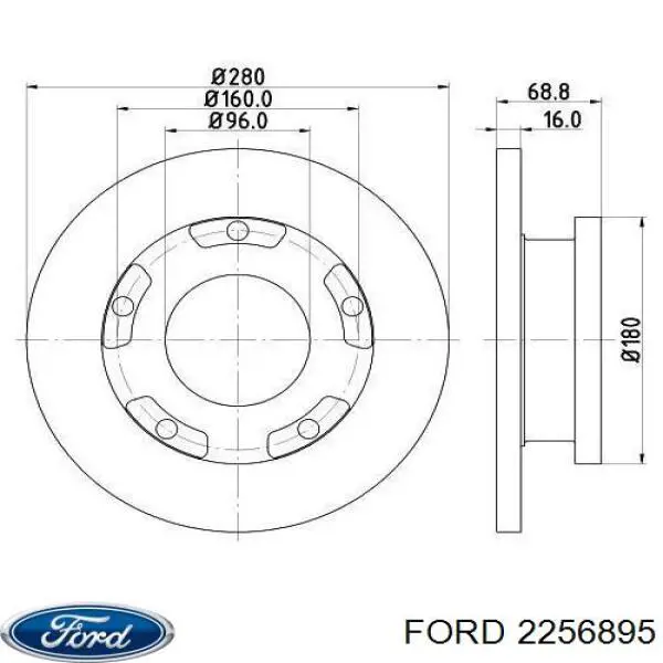 Задний тормозной диск Ford 2256895 цена, от 47.95 USD