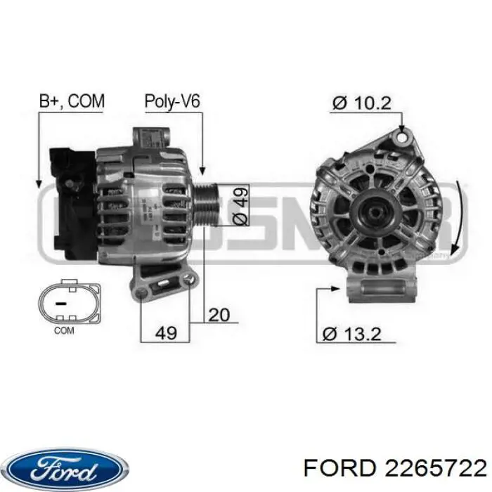 Генератор 2265722 Ford