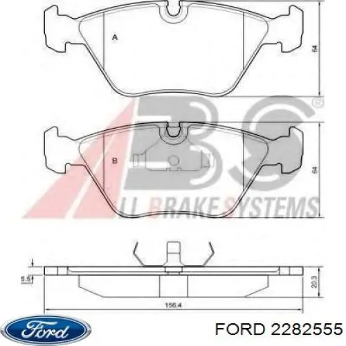 Шланг тормозной передний, левый Ford 2282555 цена, от 27.35 USD