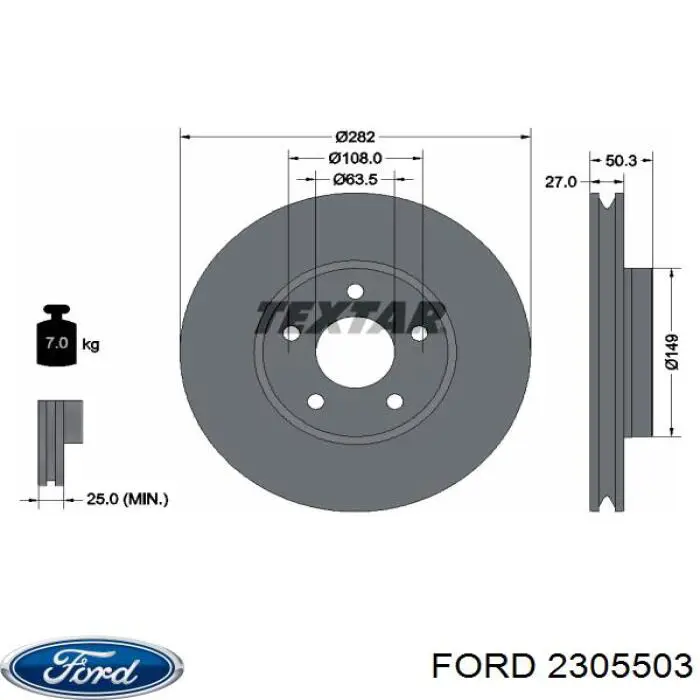 2305503 Ford диск тормозной передний