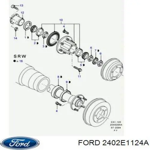 Купить 2402E1124A Ford Натяжной ролик