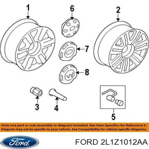 2L1Z1012AA Ford Гайка колеса