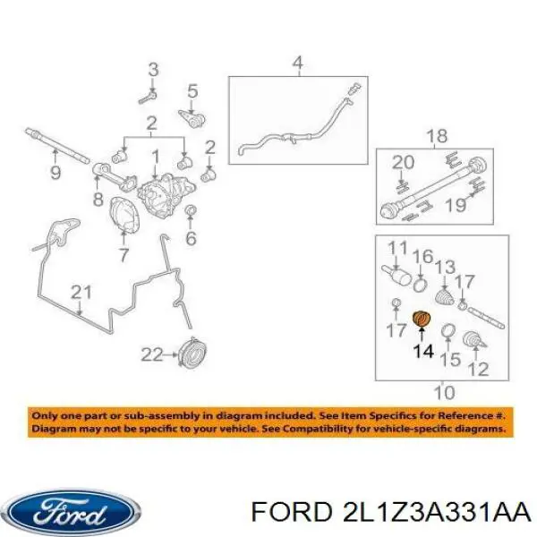 2L1Z3A331AA Ford Пыльник шарнира привода