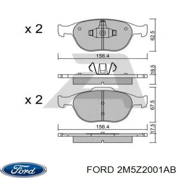 2M5Z2001AB Ford Колодки передние