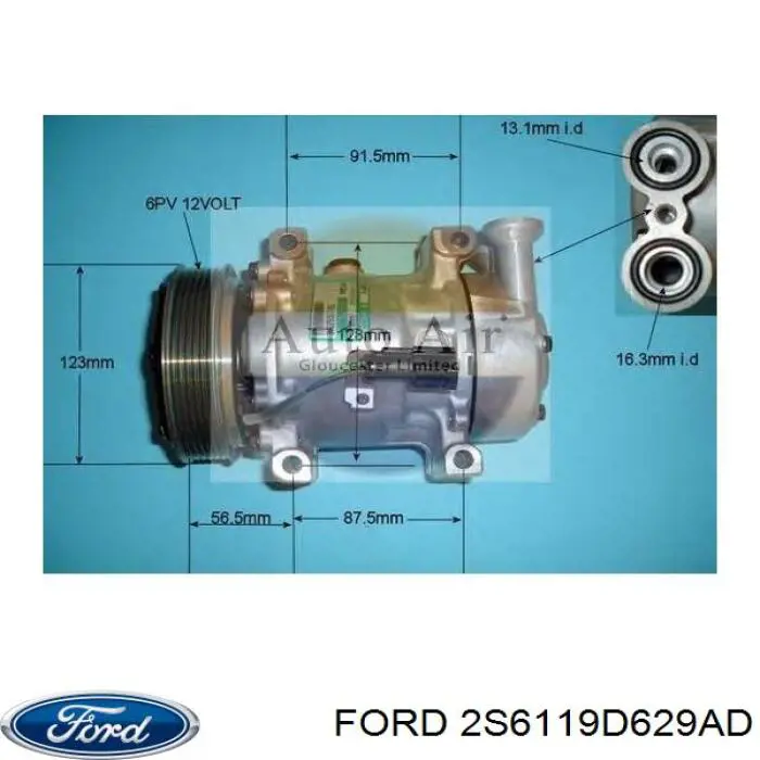2S6119D629AD Ford компрессор кондиционера