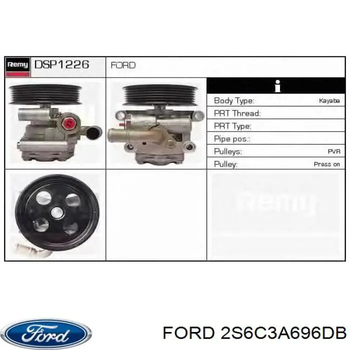 2S6C3A696DB Ford насос гур