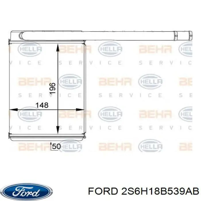 Радиатор печки (отопителя) Ford 2S6H18B539AB цена, от 38.64 USD