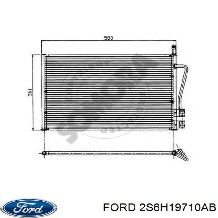Купить 2S6H19710AB Ford Радиатор системы охлаждения кондиционера