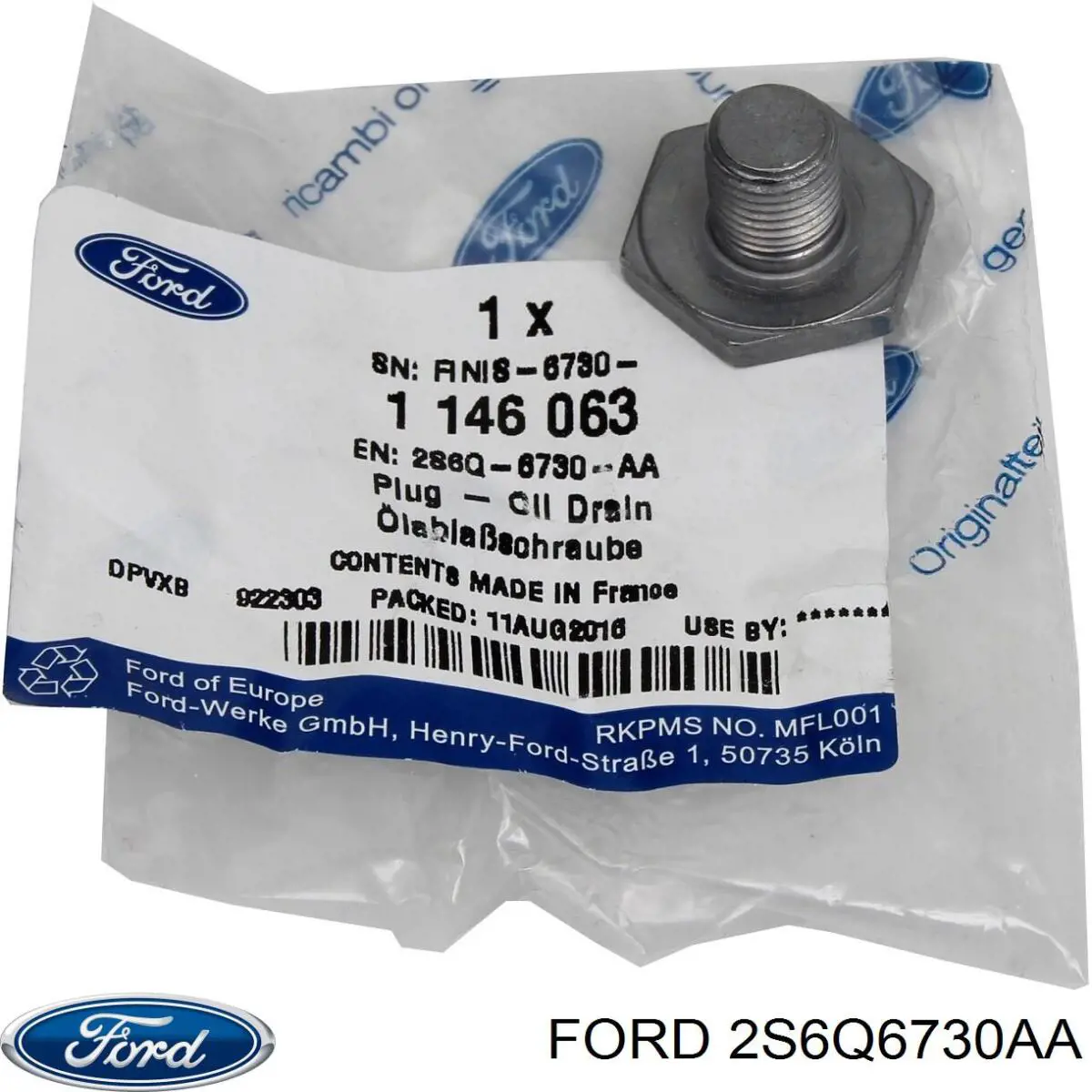 2S6Q6730AA Ford Пробка поддона двигателя