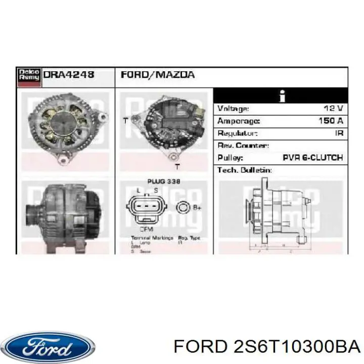 Автомобильный генератор Ford 2S6T10300BA цена, от 150.11 USD