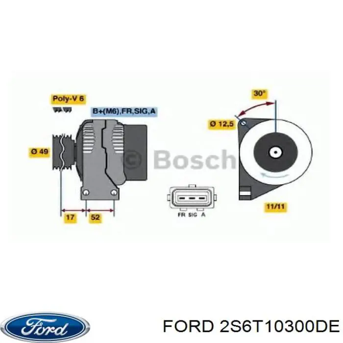 2S6T10300DE Ford генератор