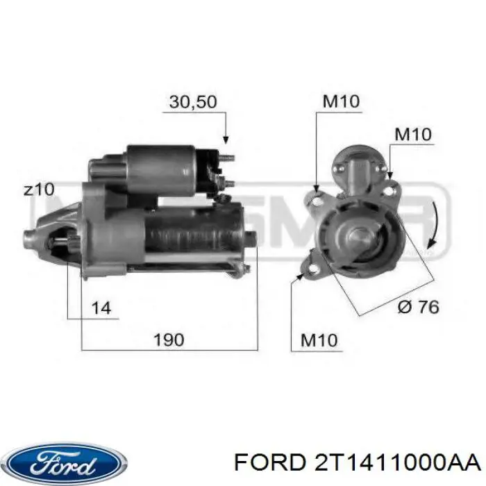 2T1411000AA Ford стартер