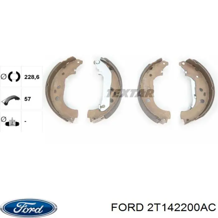 Купить 2T142200AC Ford Задние барабанные тормозные колодки