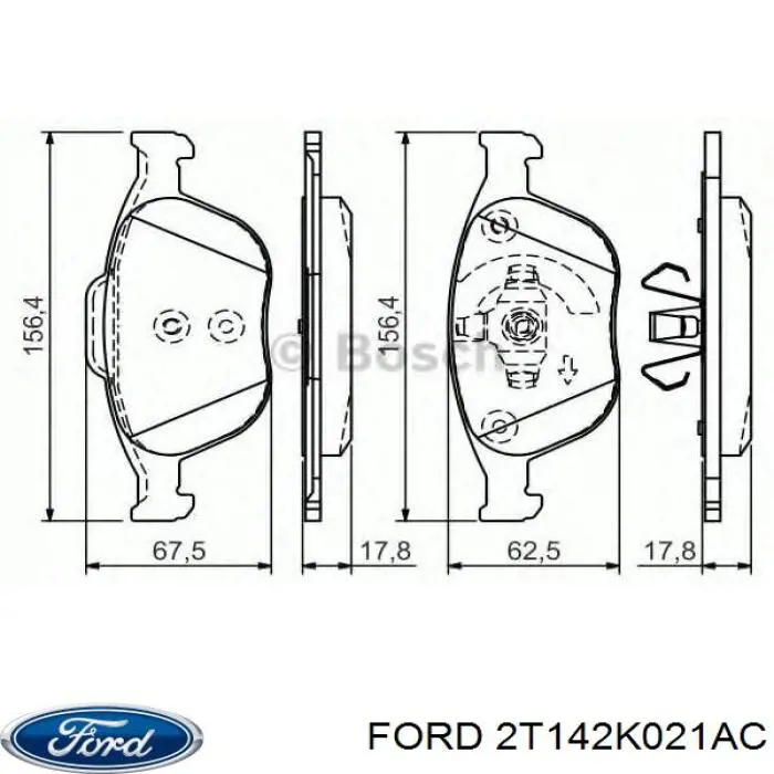 2T142K021AC Ford Колодки передние