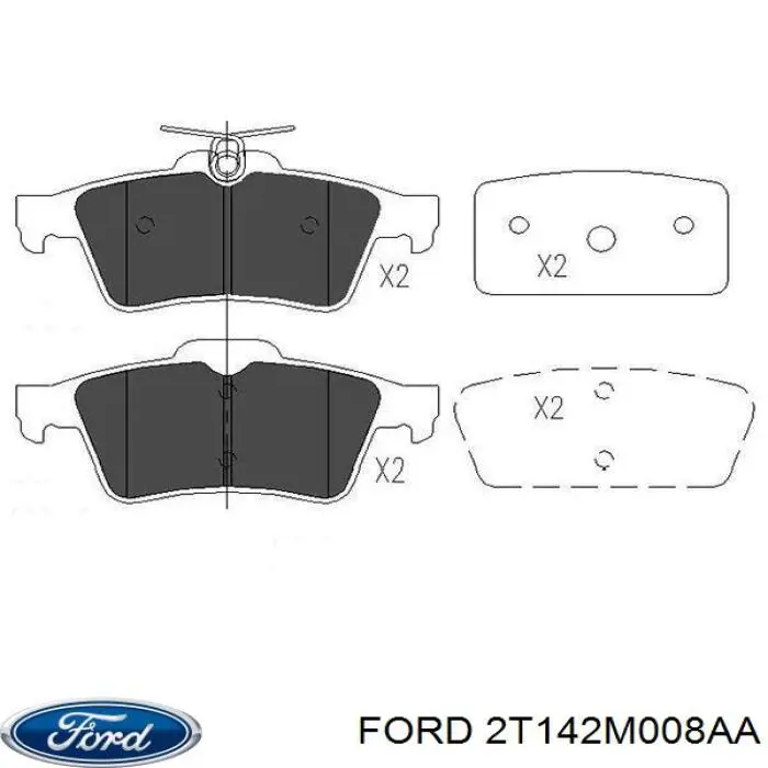 Задние тормозные колодки 2T142M008AA Ford